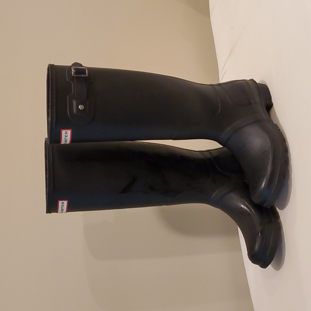 WOMEN'S HUNTER ORIGINAL TALL RAIN BOOTS black size 9
